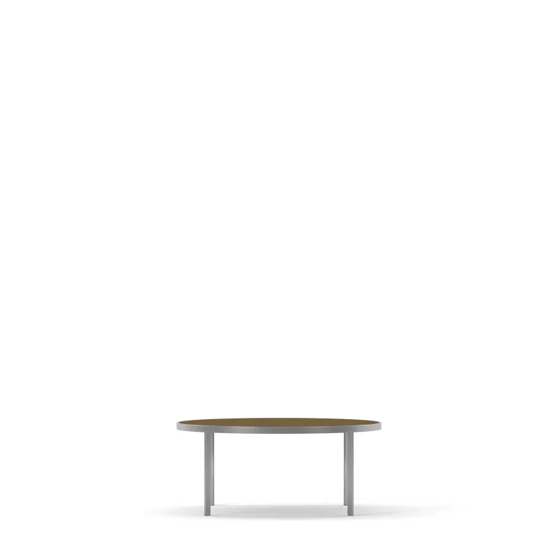 Square sofabord rundt Ø93x40h sølvgrå metallramme