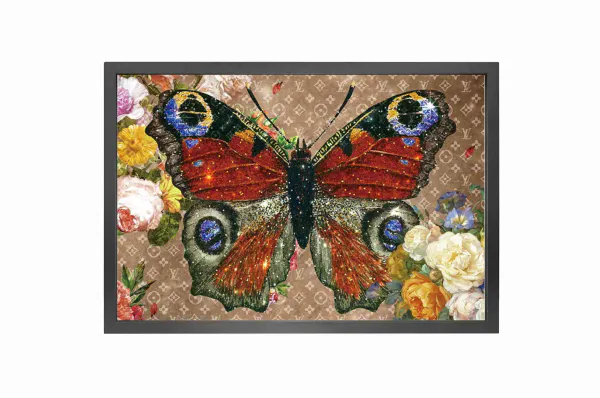 Hovedbilde Canvas 5cm black frame LV butterfly fashion II ...