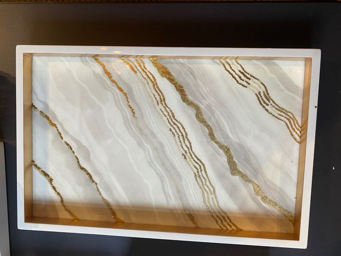 Hovedbilde Marble Lacquer Vanity Tray in Moonlight Grey 