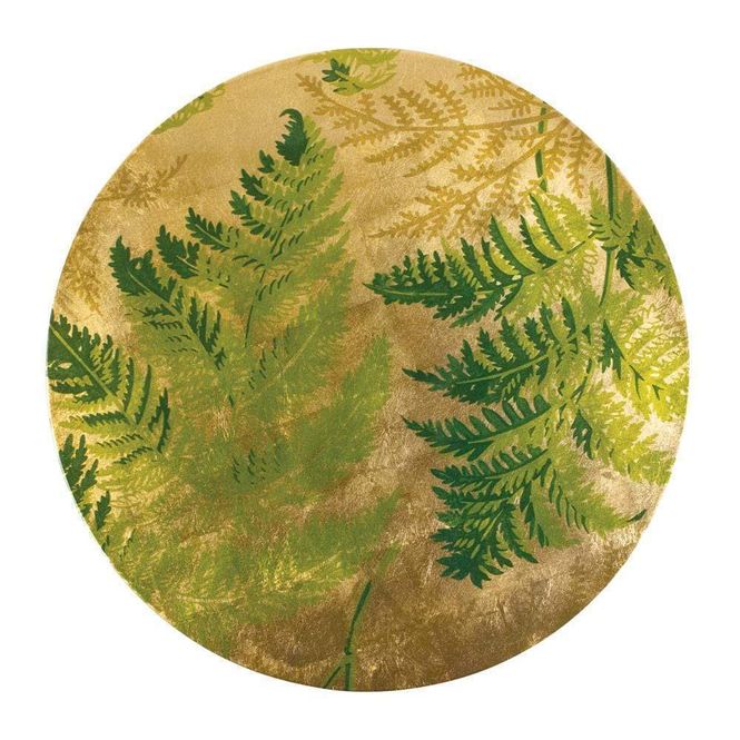 Hovedbilde Fern Round Lacquer Placemat in Gold  40cm Ø