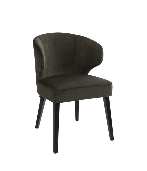 Hovedbilde LA VELLA spisestuestol i stoff velvet dark brown 