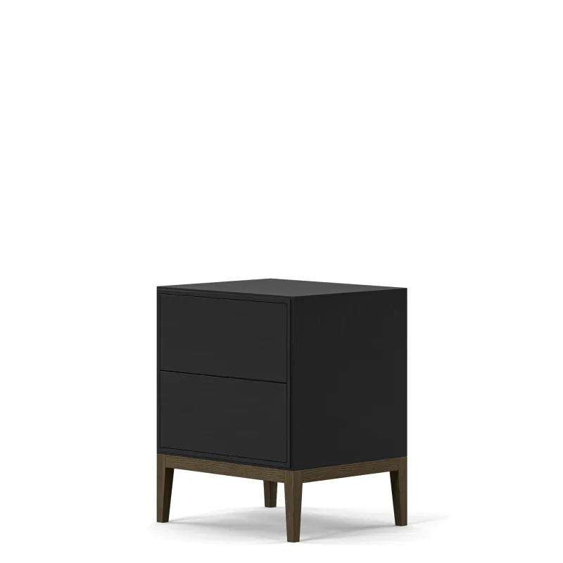 Edge nattbord black med brent valnøtt 7828ESB-BW  - sengebord 