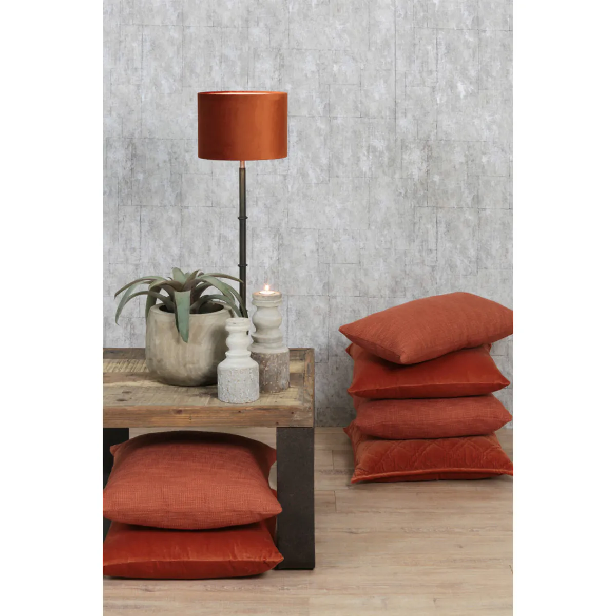  Shade cylinder 20-20-15 cm VELOURS terra  