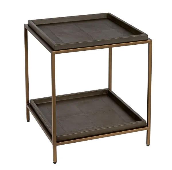Hovedbilde Sidebord brass frame 50cm x 50cm x 55cm Black ...