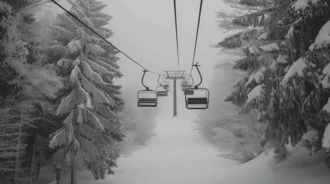 Hovedbilde Glass picture Ski Lift 90cm x 150cm