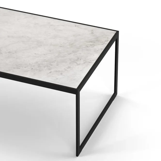 Hovedbilde Square sofabord svart metallramme - med stenplate ...
