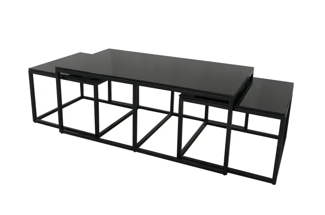 Hovedbilde  Salongbord Oceanside sett av 3 bord sort metall ...