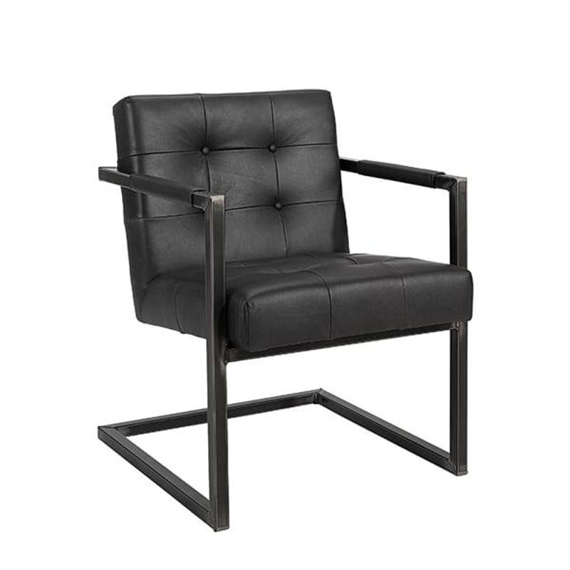 JED spisestuestol i skinn - Titanic anthracite