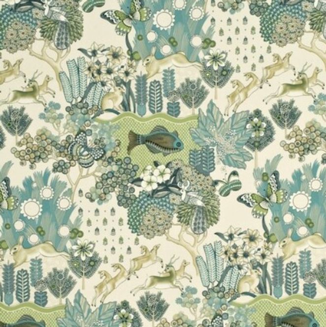 Hovedbilde GLENDALE / TEAL/LEAF FD259.R38 stoff 