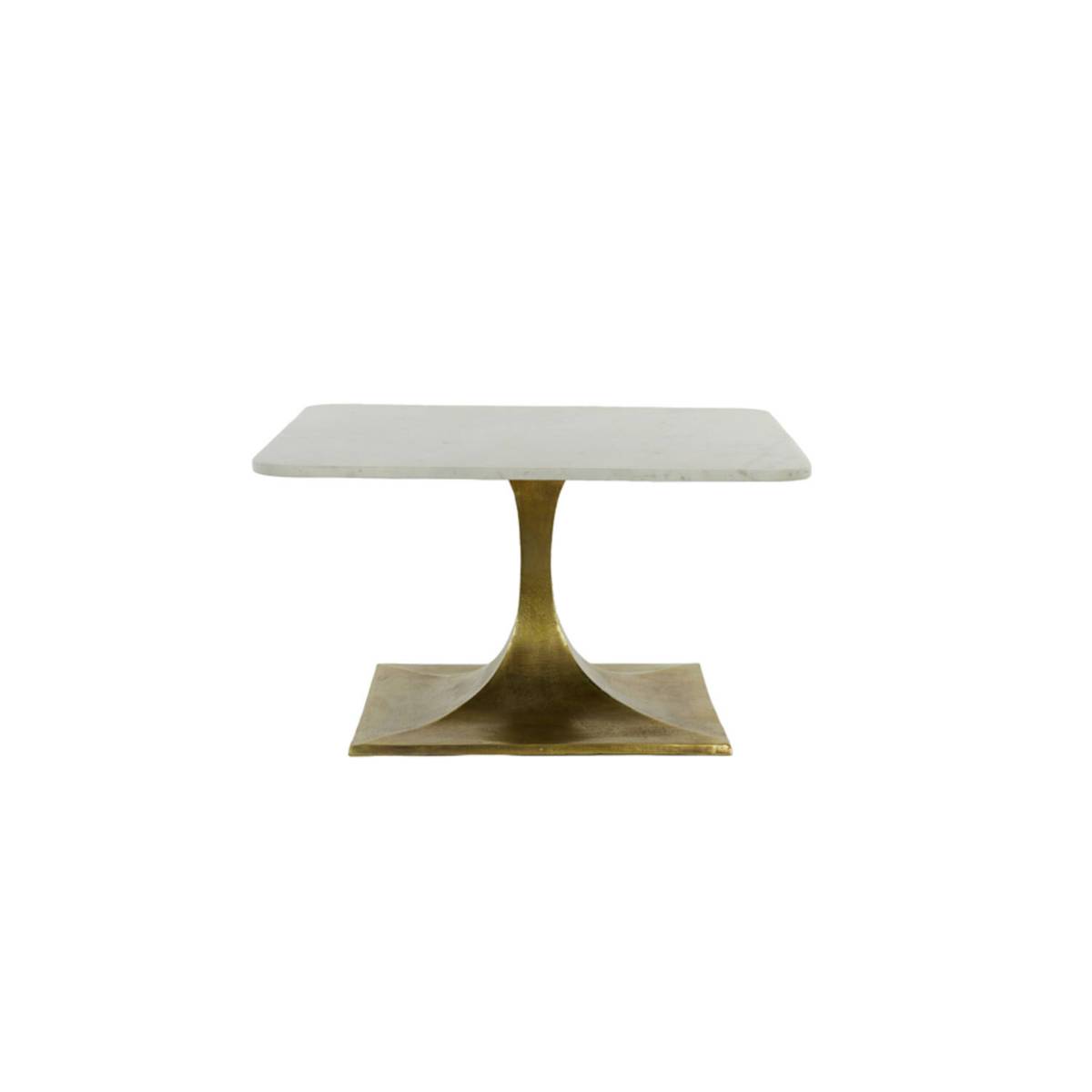 Coffee table 70x70x39 cm RICKERD white marble+ant bronze Article