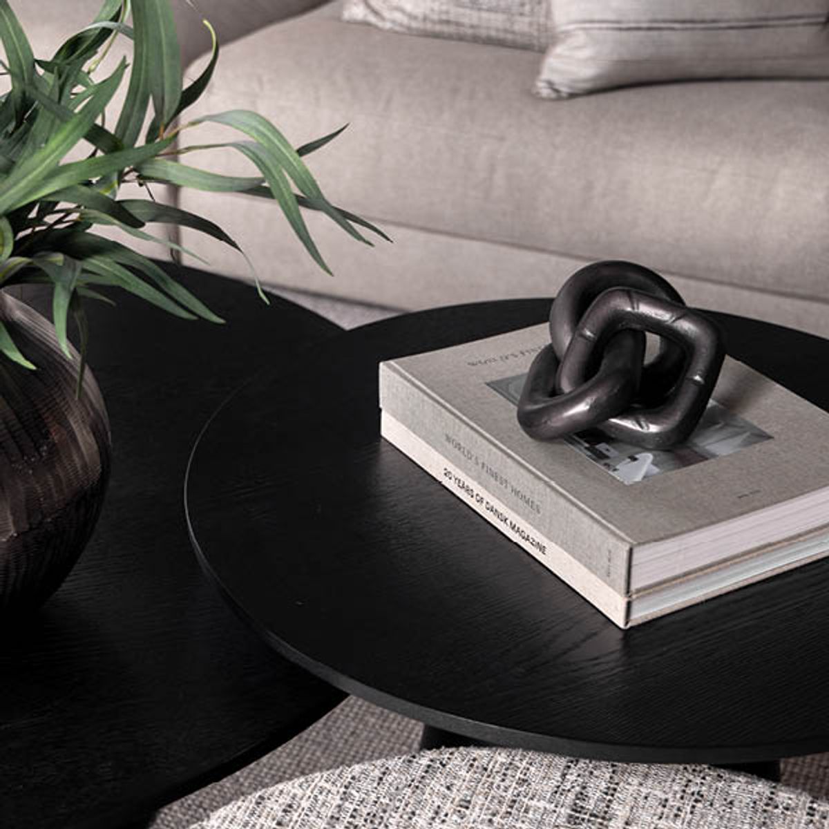 CLOUD sofabord Ø80cm  06-81919 svart